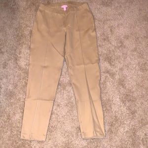 Lilly Pulitzer khaki seamed leggings, M